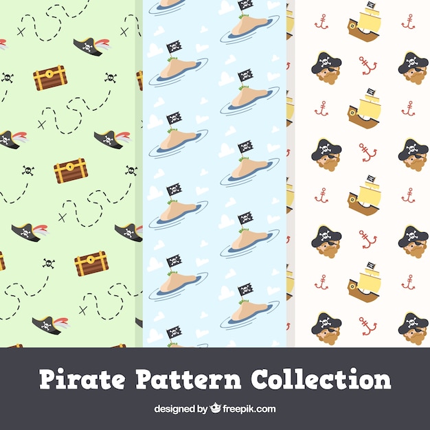 Pack of cute pirate patterns