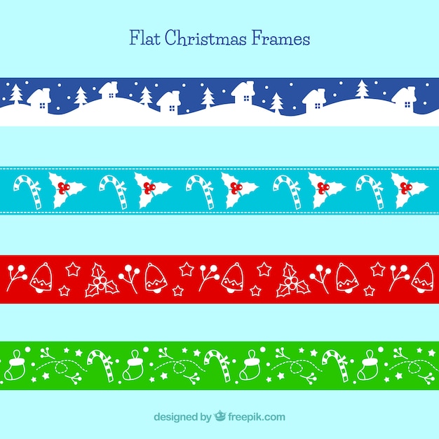 Free Vector pack of decorative christmas borders