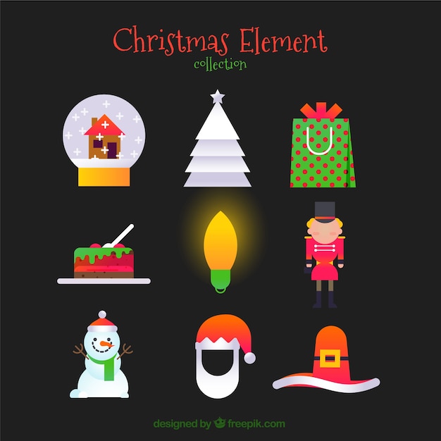 Pack of decorative christmas elements