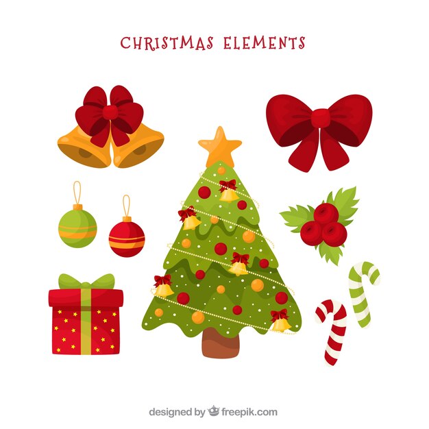 Pack of decorative christmas elements