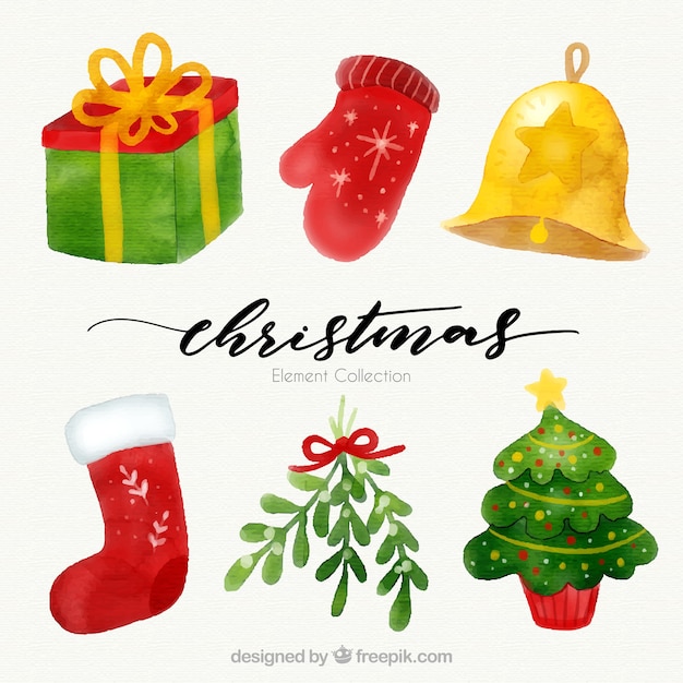 Pack of decorative christmas elements