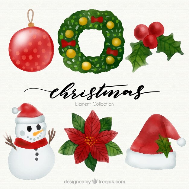 Pack of decorative christmas elements