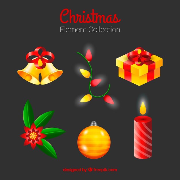 Pack of decorative christmas elements