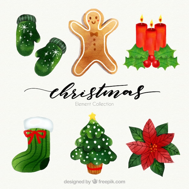 Pack of decorative christmas elements