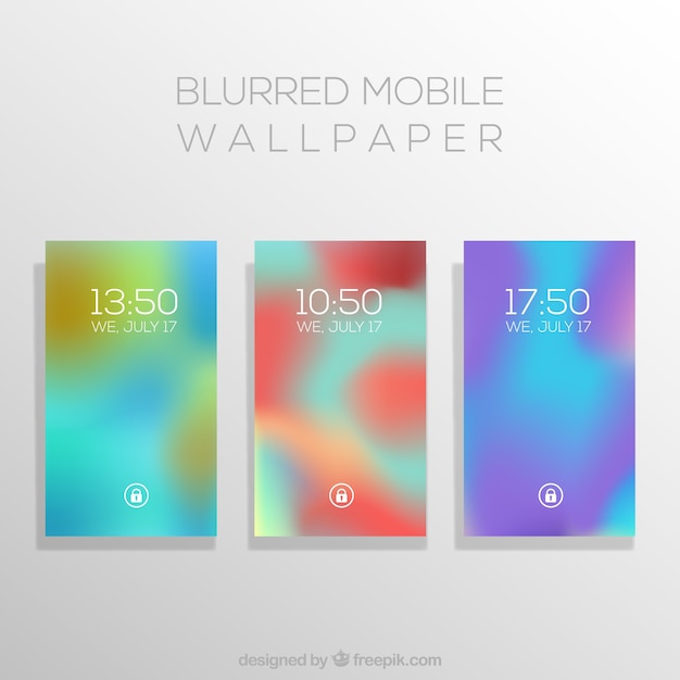 Free Vector pack of defocused mobile wallpapers