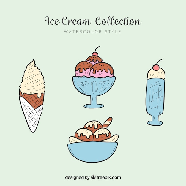 Free Vector pack of delicious summer desserts