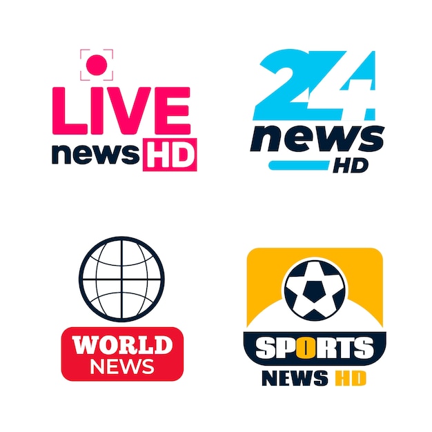 Pack of different news logos