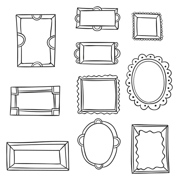 Pack of drawn ornamental frames