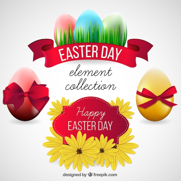 Free Vector pack of easter day ornaments