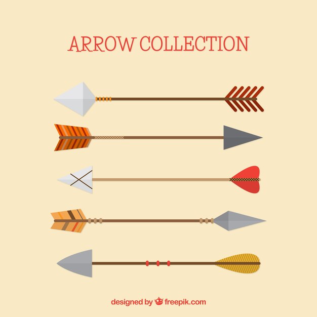 Pack of ethnic arrows in flat design