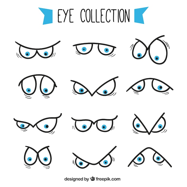 Free vector pack of eyes with different expressions