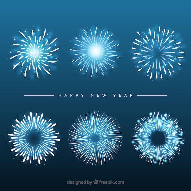 Free Vector pack of fireworks