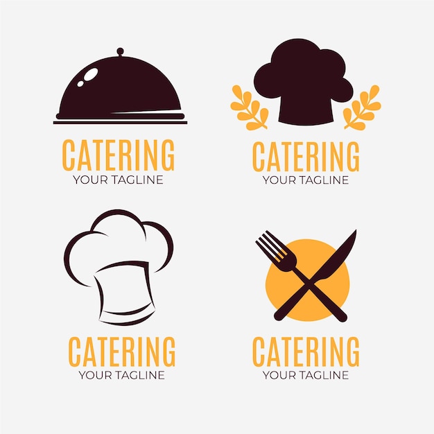 Pack of flat catering logo templates