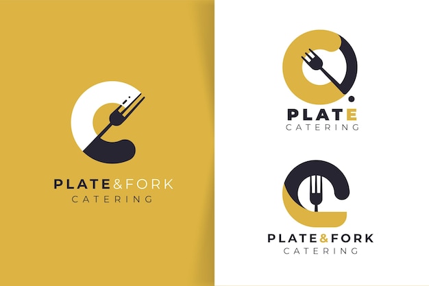 Pack of flat catering logo templates