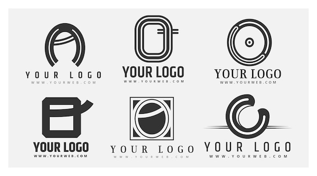 Pack of flat design o logo templates