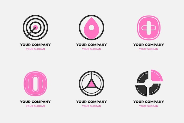 Free Vector pack of flat design o logo templates