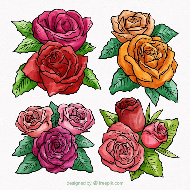 Pack of four beautiful flowers