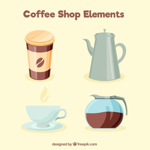 Pack of four coffee elements