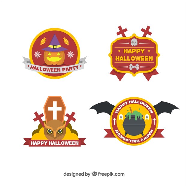 Pack of four decorative halloween stickers