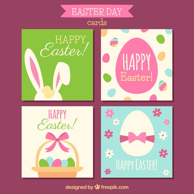 Pack of four easter cards