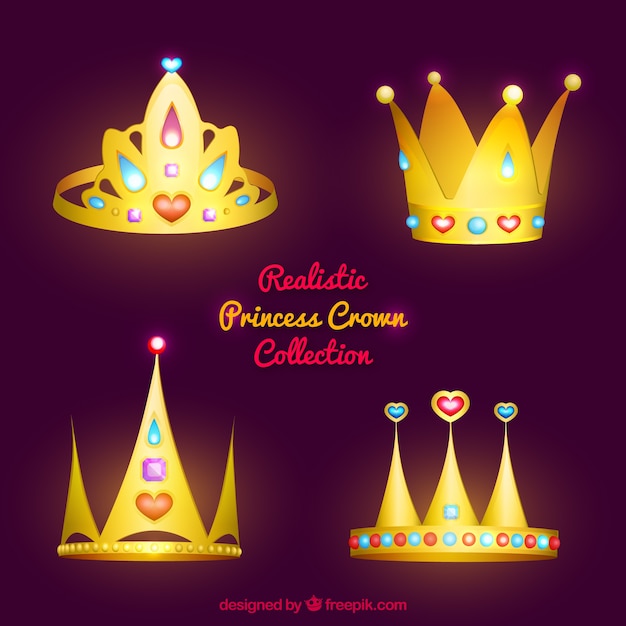 Pack of four princess bright crowns