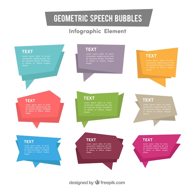 Pack of geometric speech bubbles