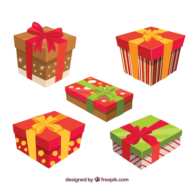 Free Vector pack of gift boxes