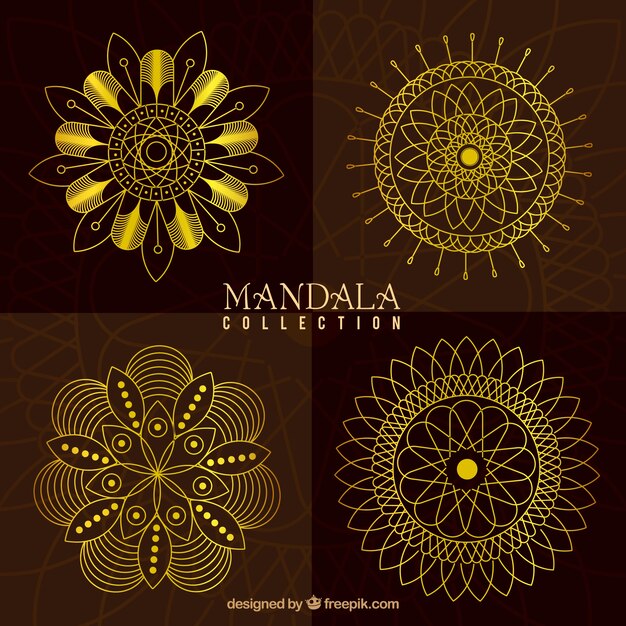 Pack of golden mandalas