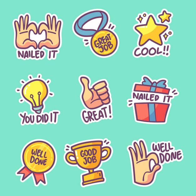 Pack of good job stickers