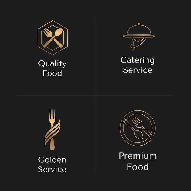 Pack of gradient catering logos