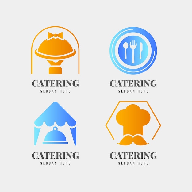 Free vector pack of gradient catering logos