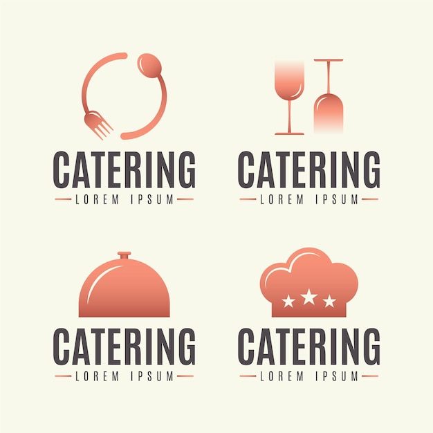 Pack of gradient catering logos