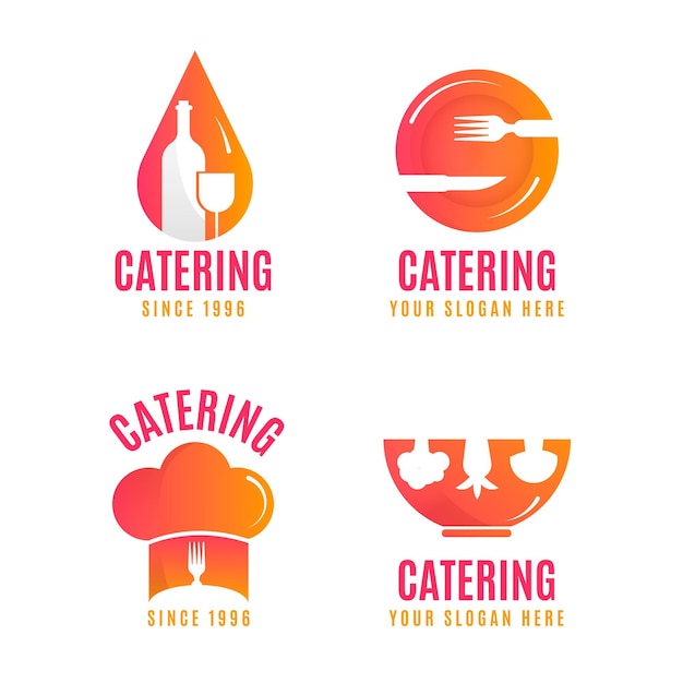 Pack of gradient catering logos