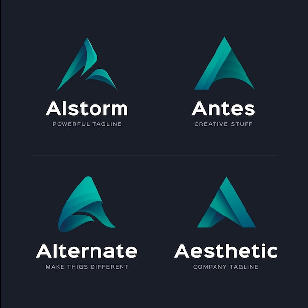 Free vector pack of gradient a logo templates