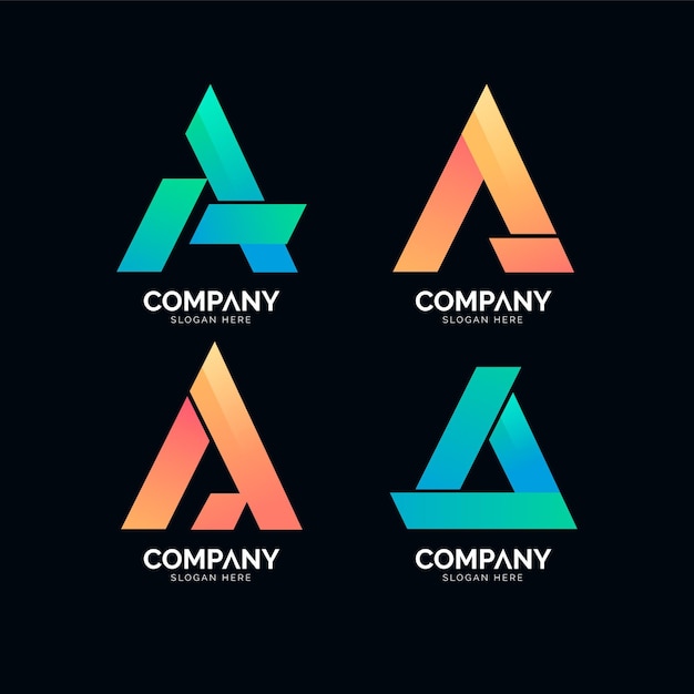 Pack of gradient a logo templates