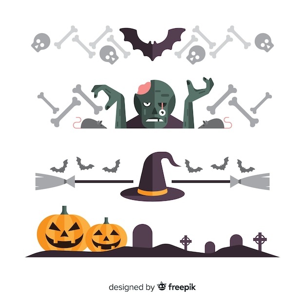 Pack of halloween borders