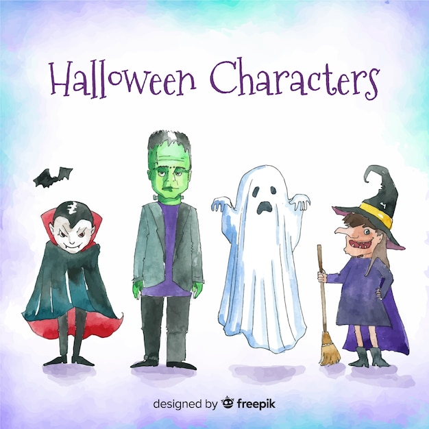 Pack of halloween characters