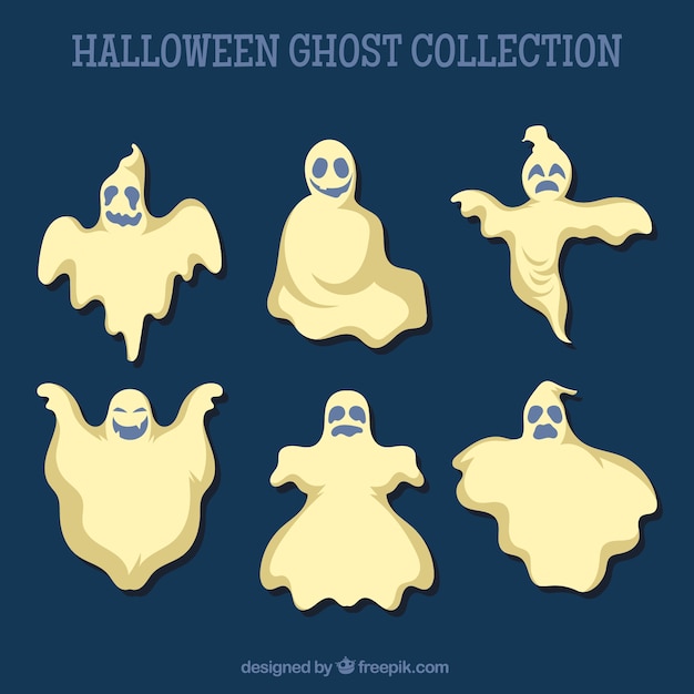 Free Vector pack of halloween ghosts