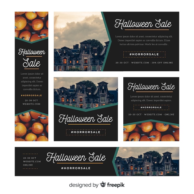 Pack of halloween sale banners