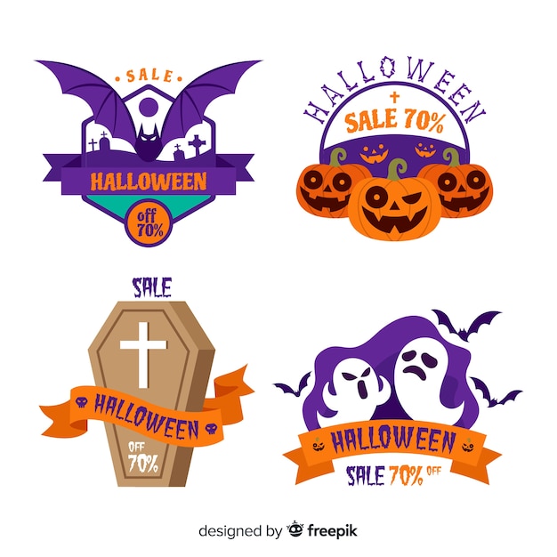 Pack of halloween sale labels