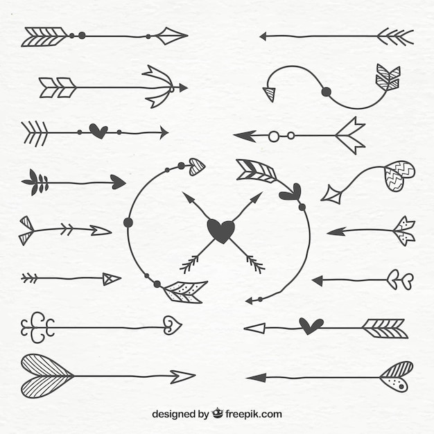 Free vector pack of hand-drawn arrows