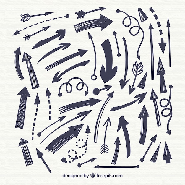 Free Vector pack of hand-drawn arrows