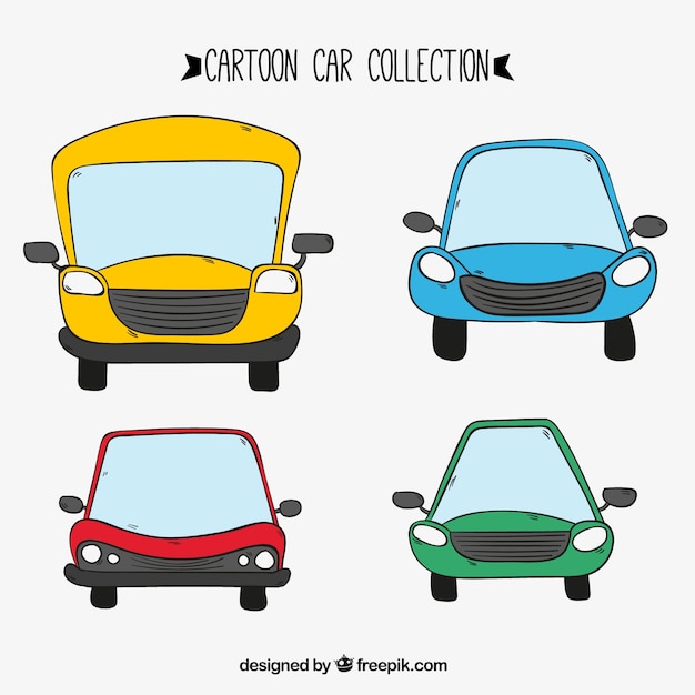 Free Vector pack of hand drawn cars