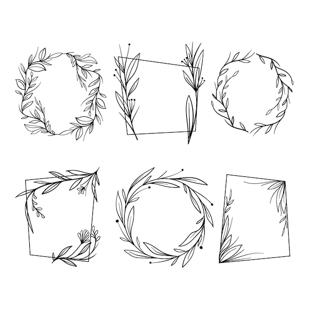 Free vector pack of hand drawn floral frames