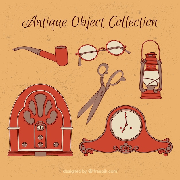 Free Vector pack of hand drawn old objects 