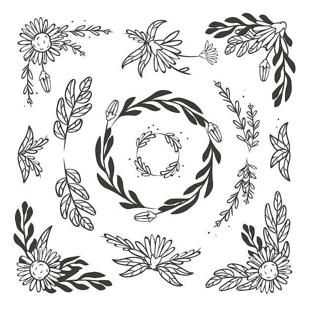 Free Vector pack of hand drawn ornamental elements