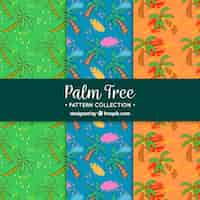 Free vector pack of hand drawn palm patterns