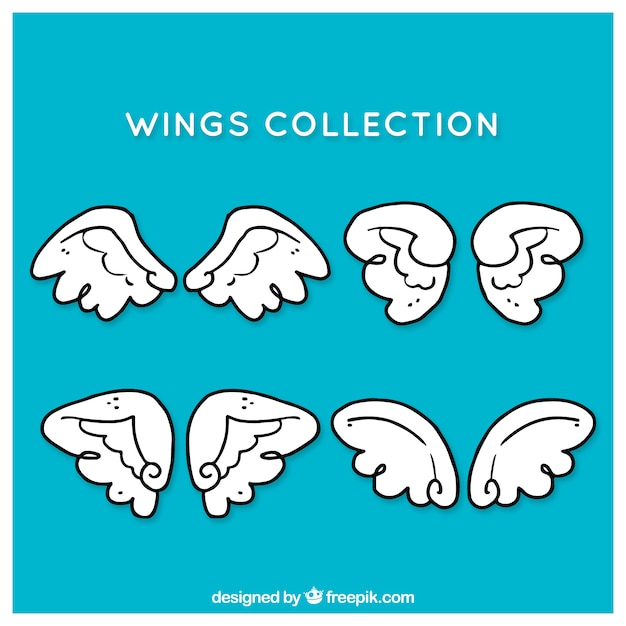 Free Vector pack of hand drawn wings