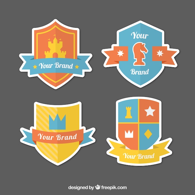 Pack of heraldic shield stickers