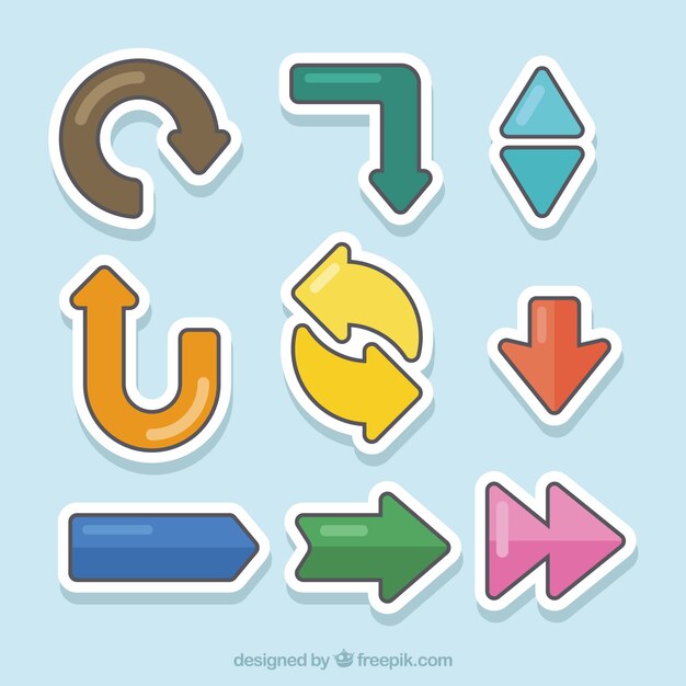 Pack of infographic arrow stickers